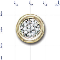 AC306 14K ROUND SLIDE WITH DIAMOND PLATE TOP 